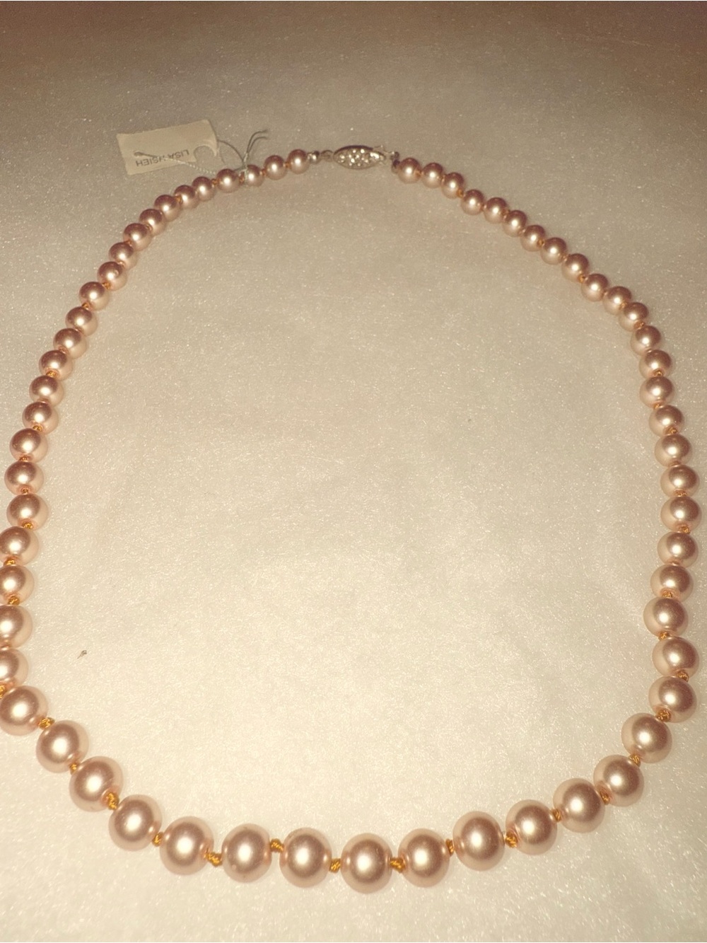 NEW Classic Blush Pearl Necklace - looks light pink